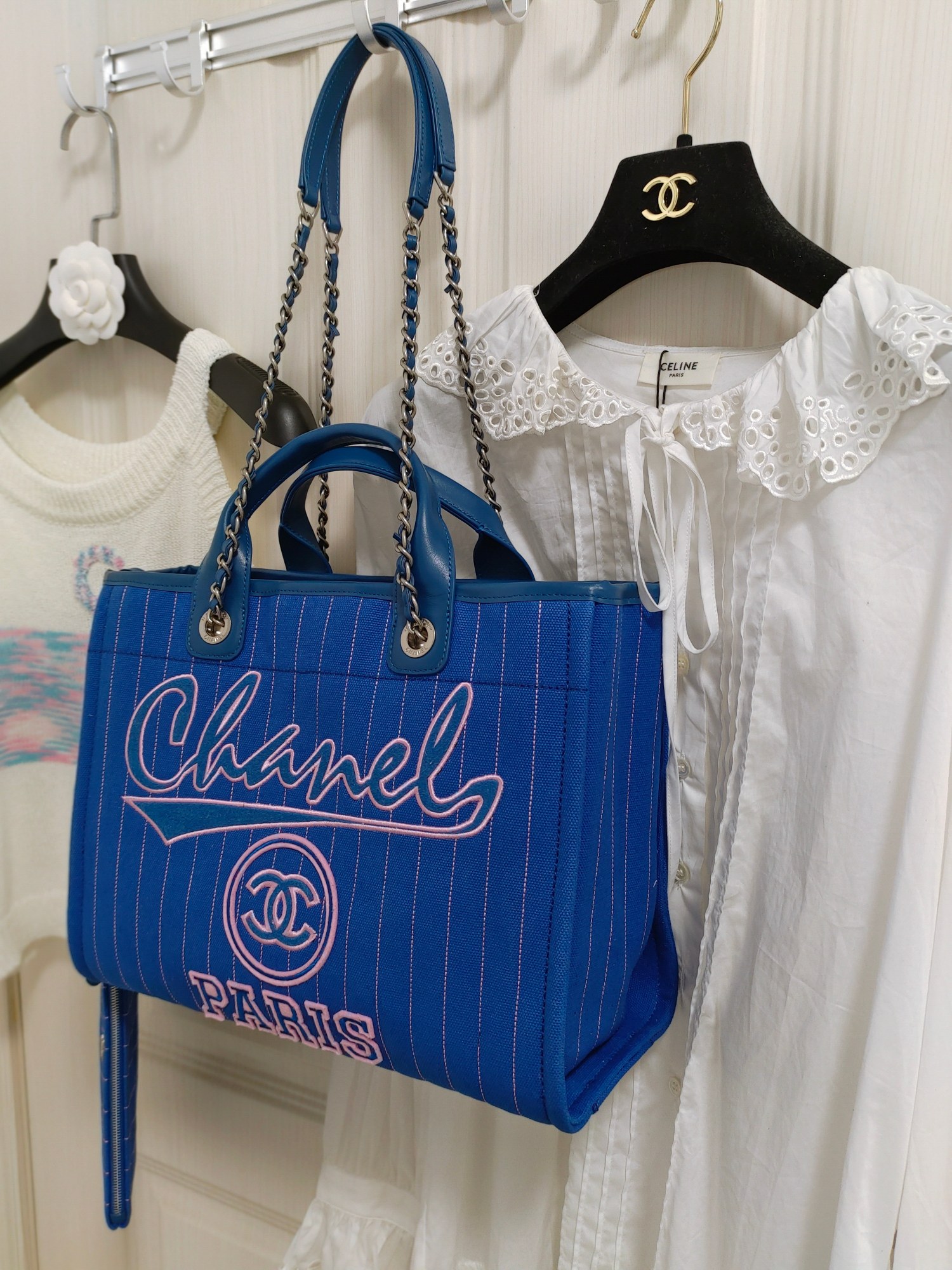 Chanel23p最新款️条纹蓝沙滩