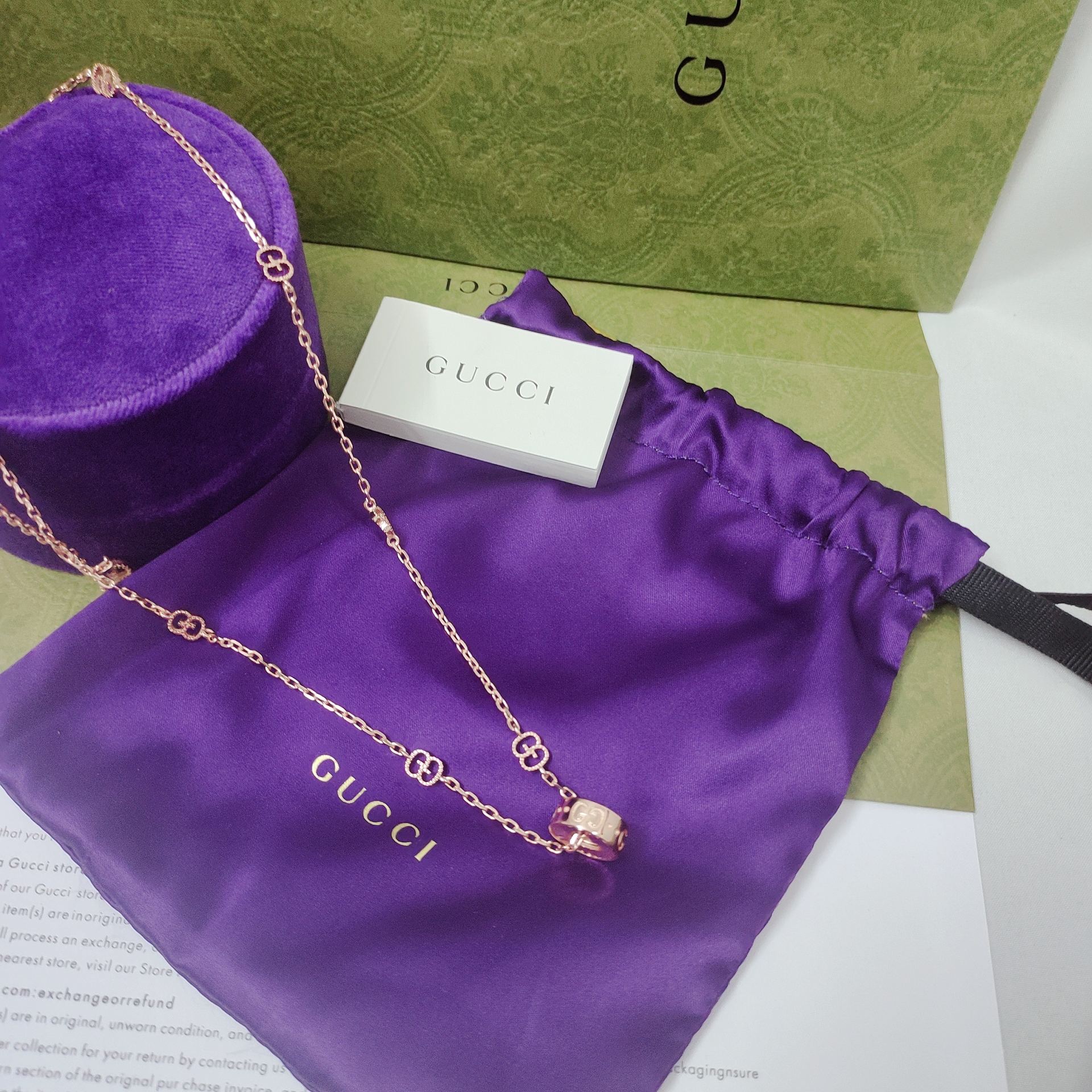 Gucci アイコンシリーズ 全新デザインのローズゴールドネックレス