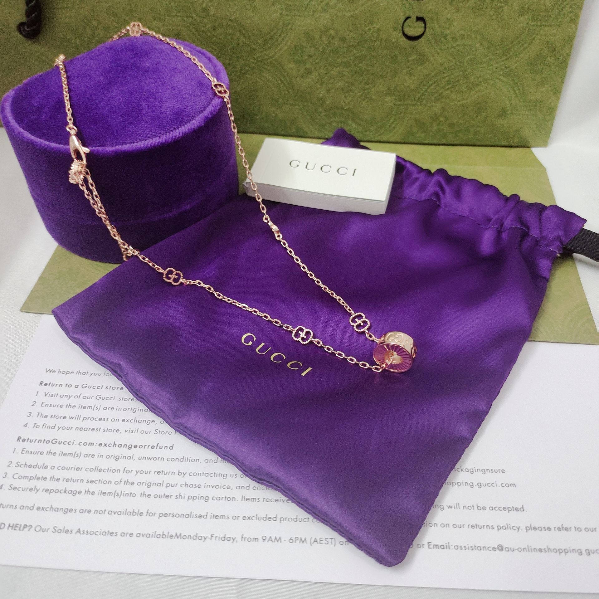 Gucci アイコンシリーズ 全新デザインのローズゴールドネックレス