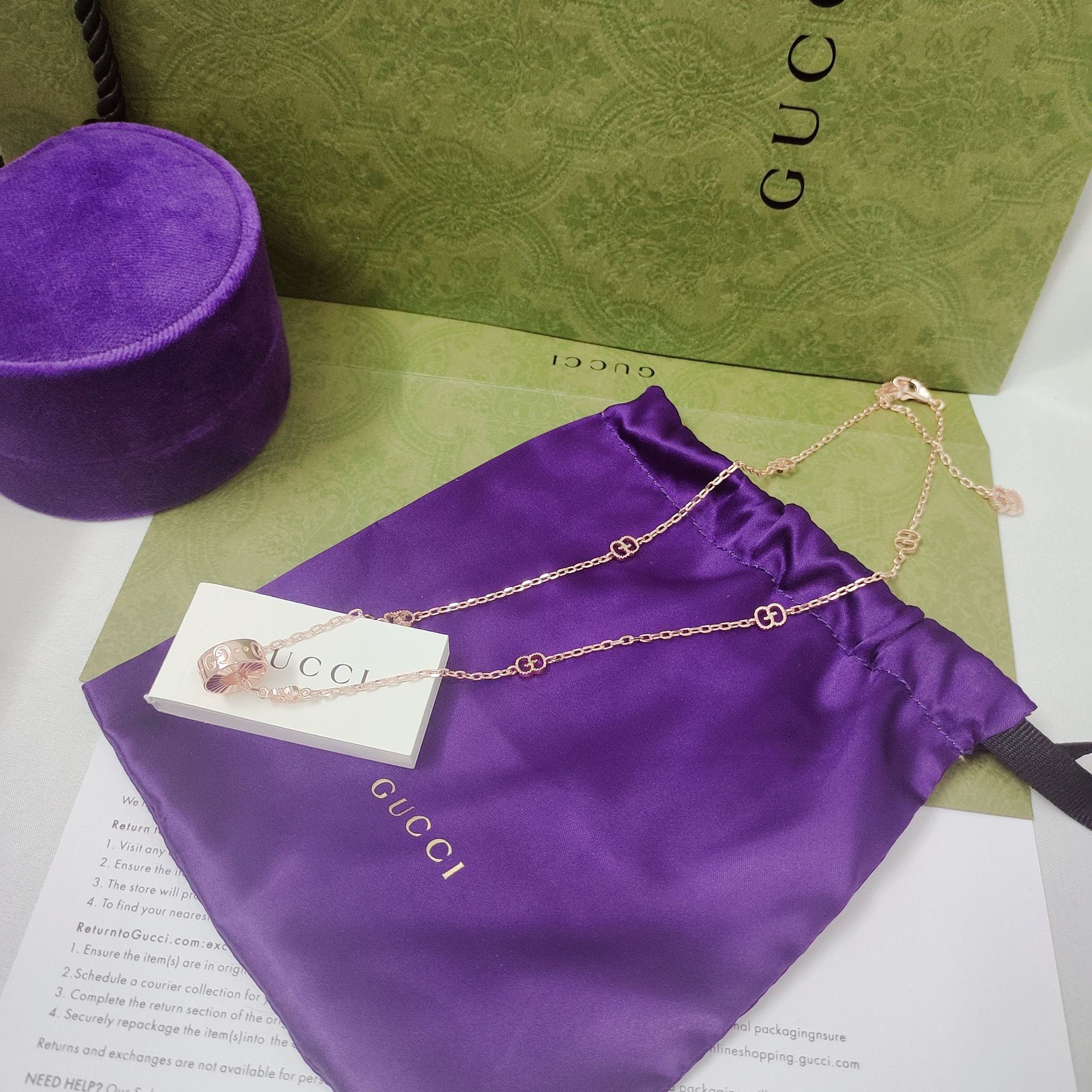 Gucci アイコンシリーズ 全新デザインのローズゴールドネックレス