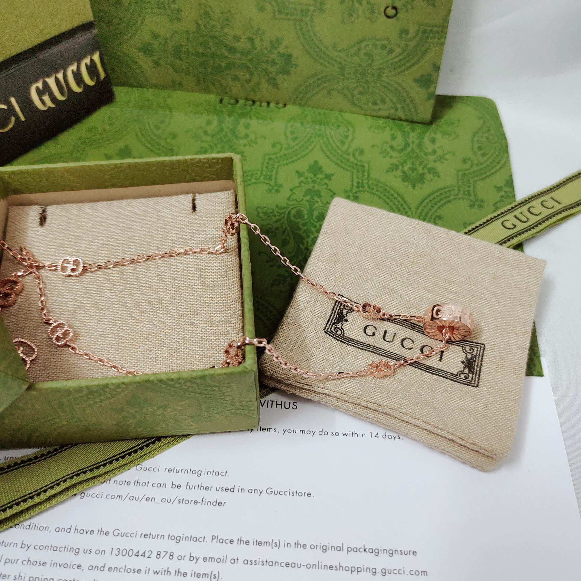 Gucci アイコンシリーズ 全新デザインのローズゴールドネックレス