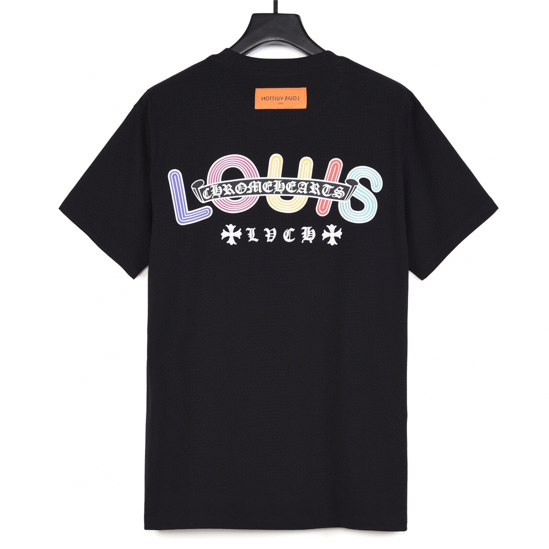 上新170 Louis Vuitton/路易威登LvChrome Hearts克罗心CH联名梵文字母印花短袖