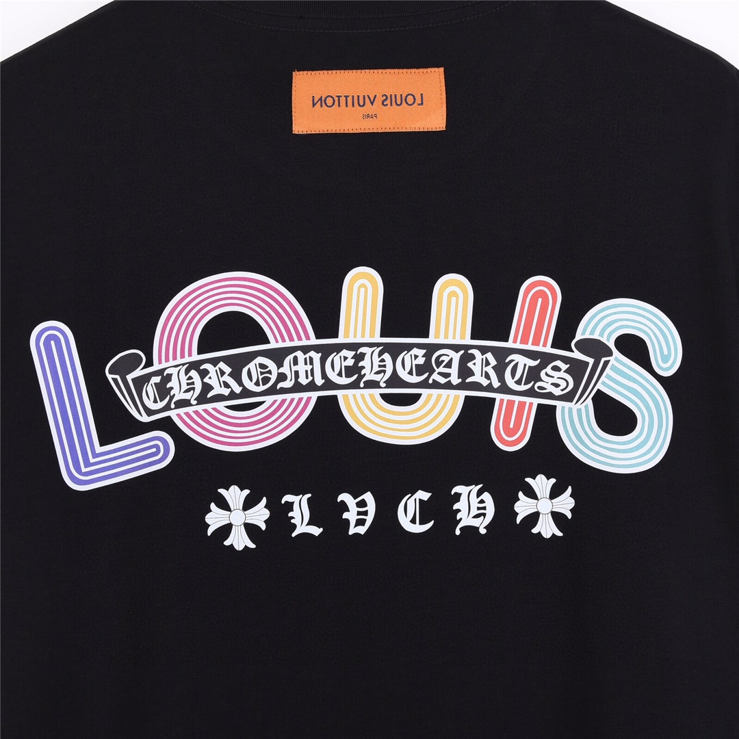 上新170 Louis Vuitton/路易威登LvChrome Hearts克罗心CH联名梵文字母印花短袖
