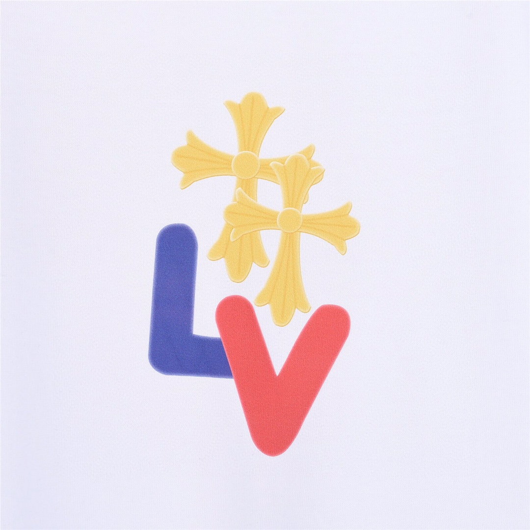 上新170 Louis Vuitton/路易威登LvChrome Hearts克罗心CH联名梵文字母印花短袖