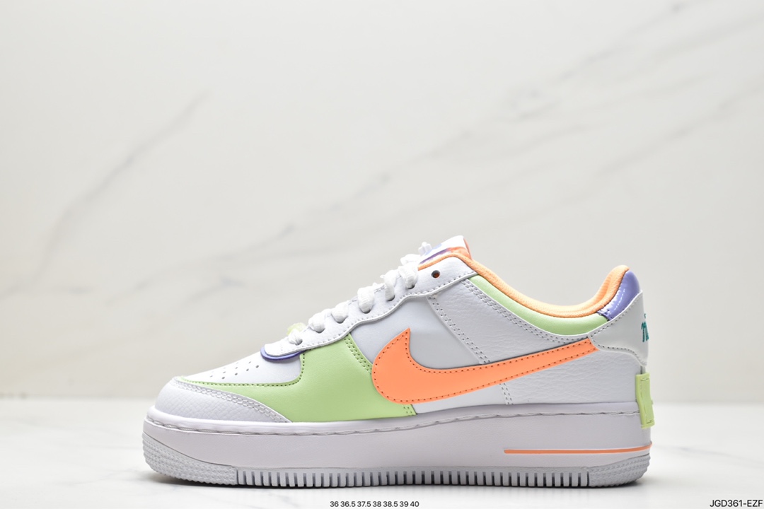 180 Nike Air Force 1 Shadow 新配色轻量增高低帮百搭板鞋”拼接马卡龙” Dx3718-100