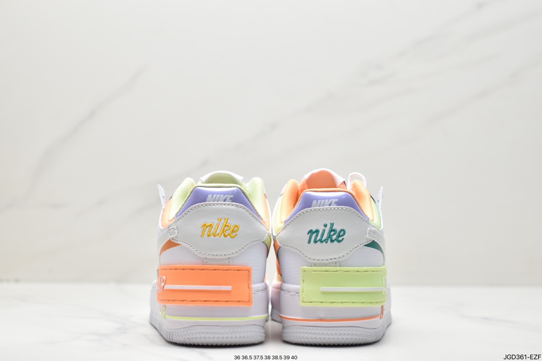 180 Nike Air Force 1 Shadow 新配色轻量增高低帮百搭板鞋”拼接马卡龙” Dx3718-100
