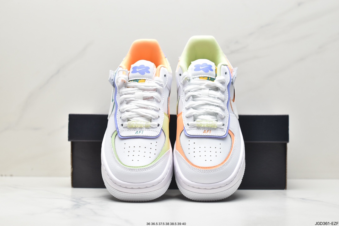 180 Nike Air Force 1 Shadow 新配色轻量增高低帮百搭板鞋”拼接马卡龙” Dx3718-100