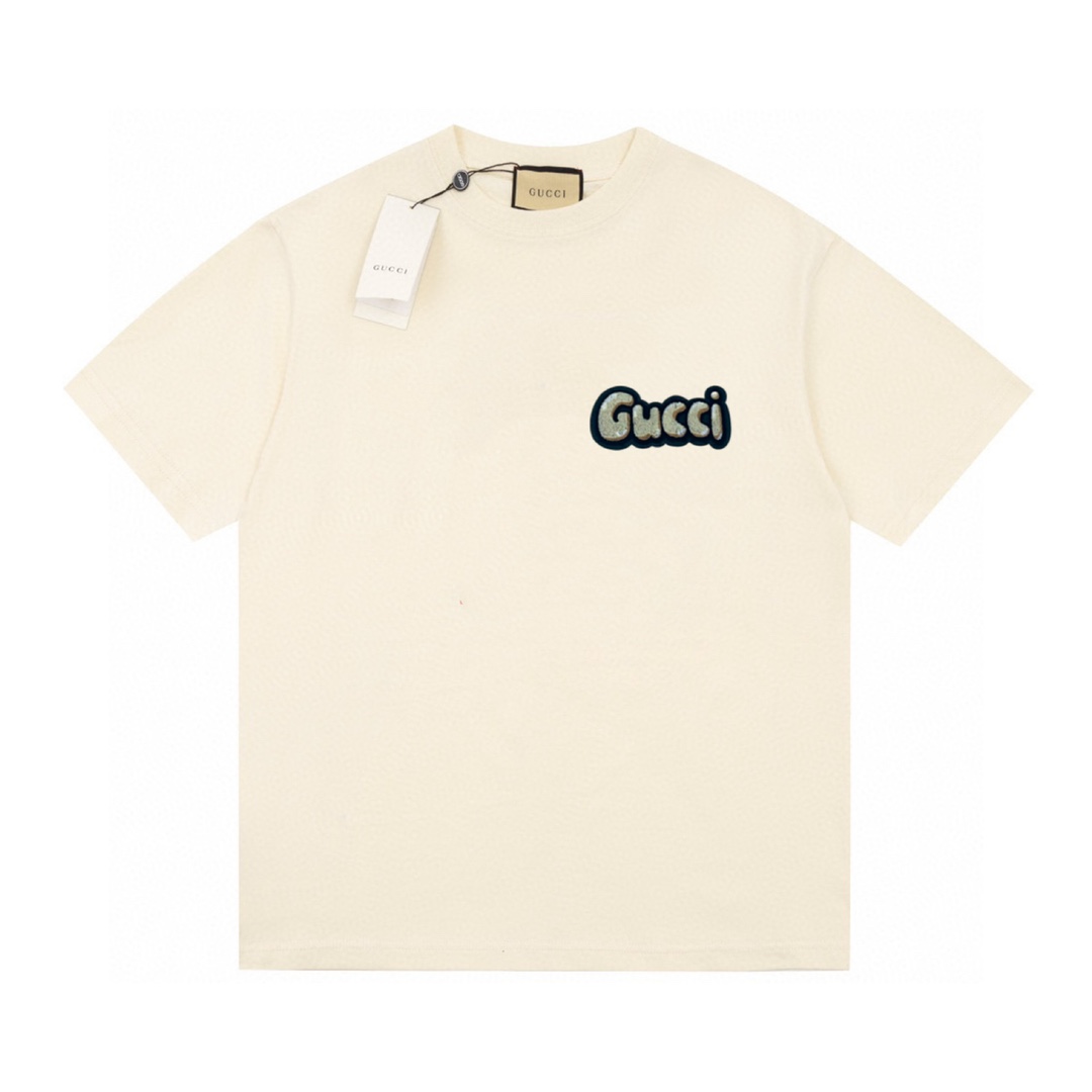 170 Gucci/古驰限定款小标LOGO牙刷绣休闲短袖Tee