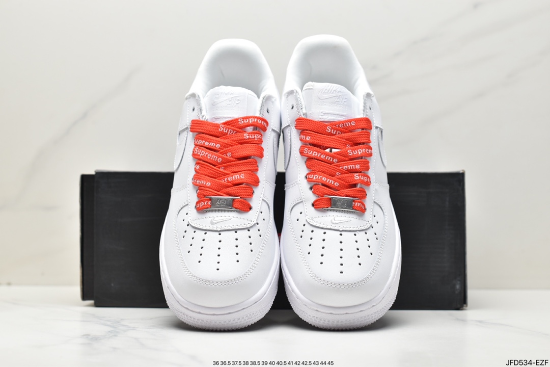 170 Supreme x 【Nike】 Air Force 1 Low'07”White”空军一号“联名白红LOGO”CU9225-100