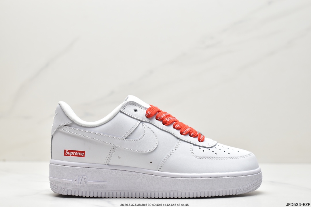 170 Supreme x 【Nike】 Air Force 1 Low'07”White”空军一号“联名白红LOGO”CU9225-100