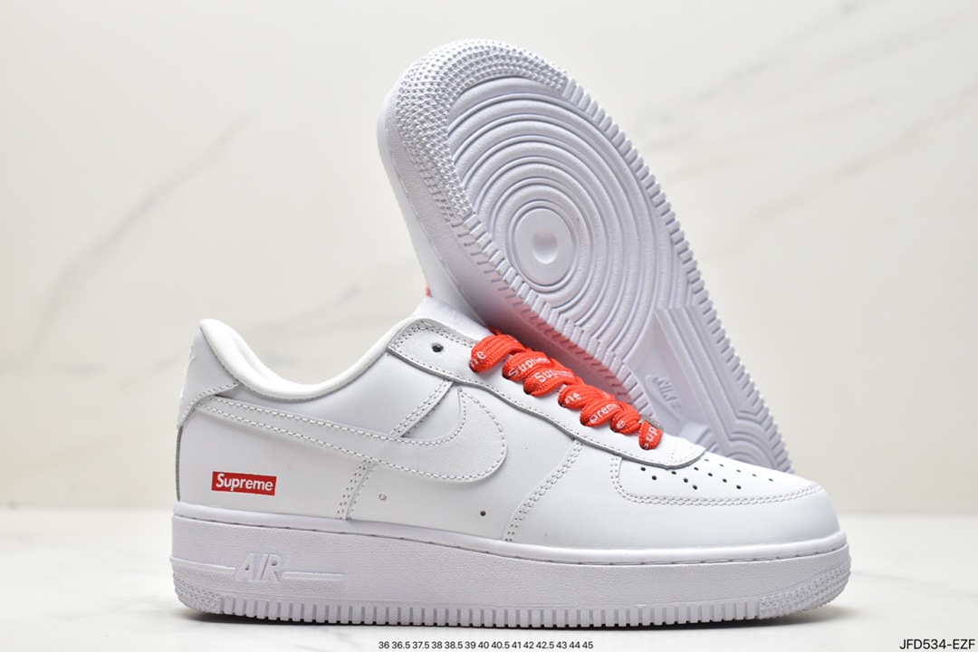 170 Supreme x 【Nike】 Air Force 1 Low'07”White”空军一号“联名白红LOGO”CU9225-100