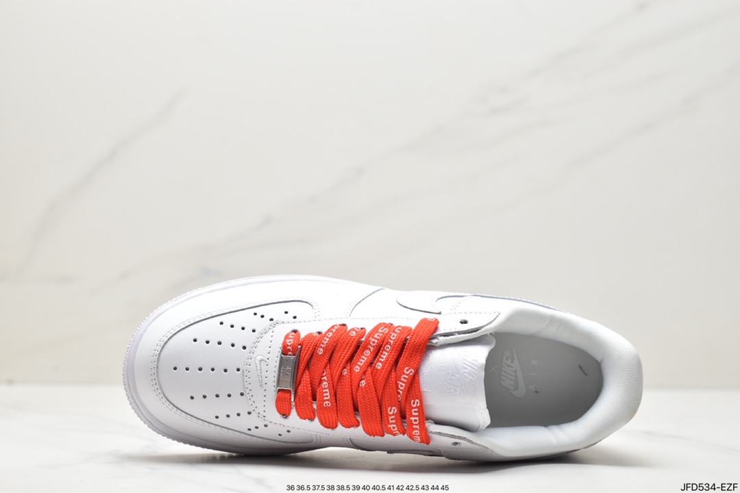 170 Supreme x 【Nike】 Air Force 1 Low'07”White”空军一号“联名白红LOGO”CU9225-100