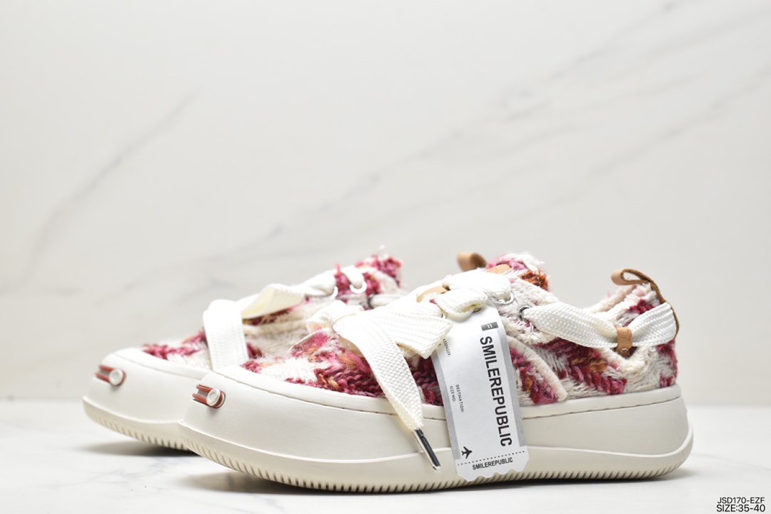 SMILEREPUBLIC thick-soled open smile canvas shoes series