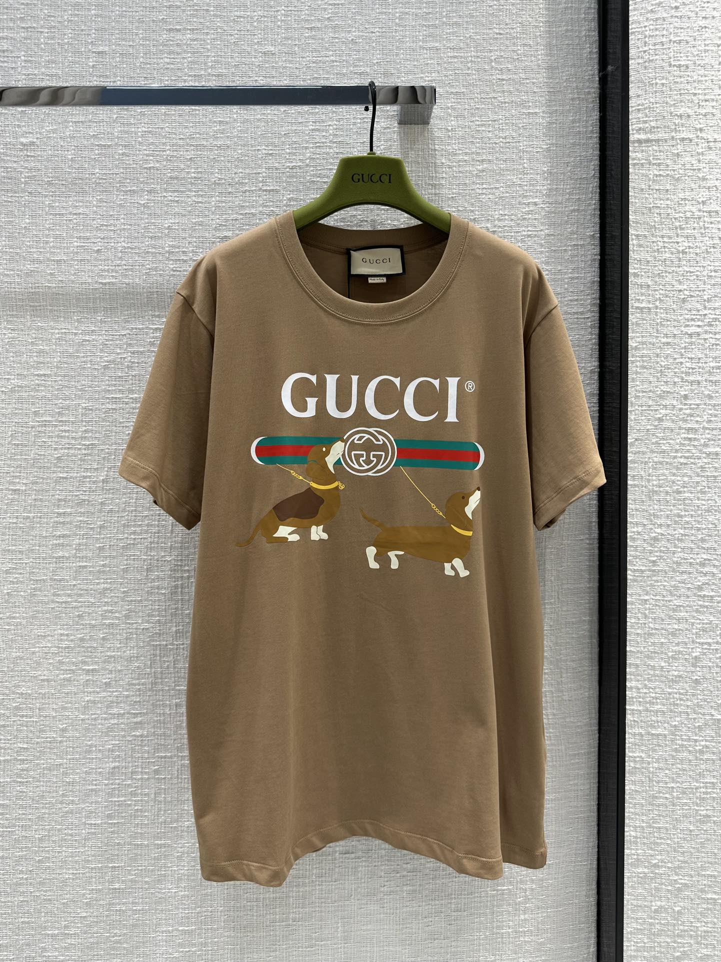 Gucci Odzież T-Shirt Projektant Fałszywy
 Khaki Drukowanie Bawełna Kolekcja wiosenno-letnia Casual