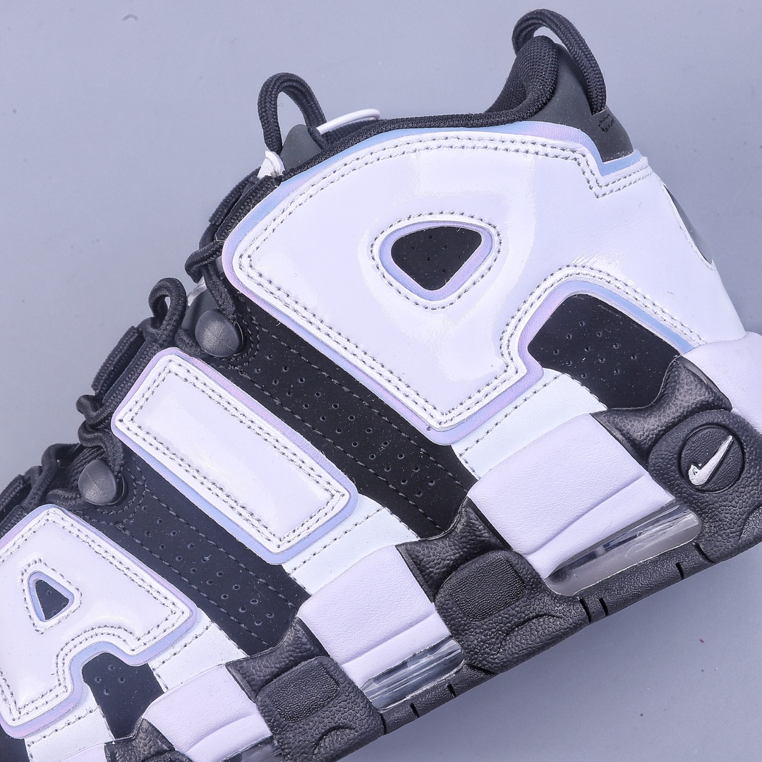 CK version Air More Uptempo patent leather black and white DV0819-001