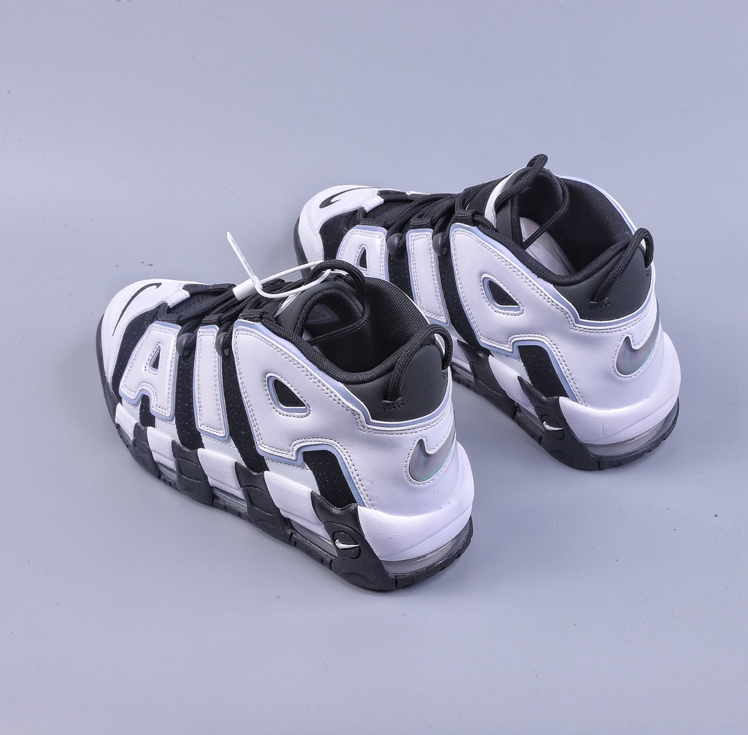 CK version Air More Uptempo patent leather black and white DV0819-001