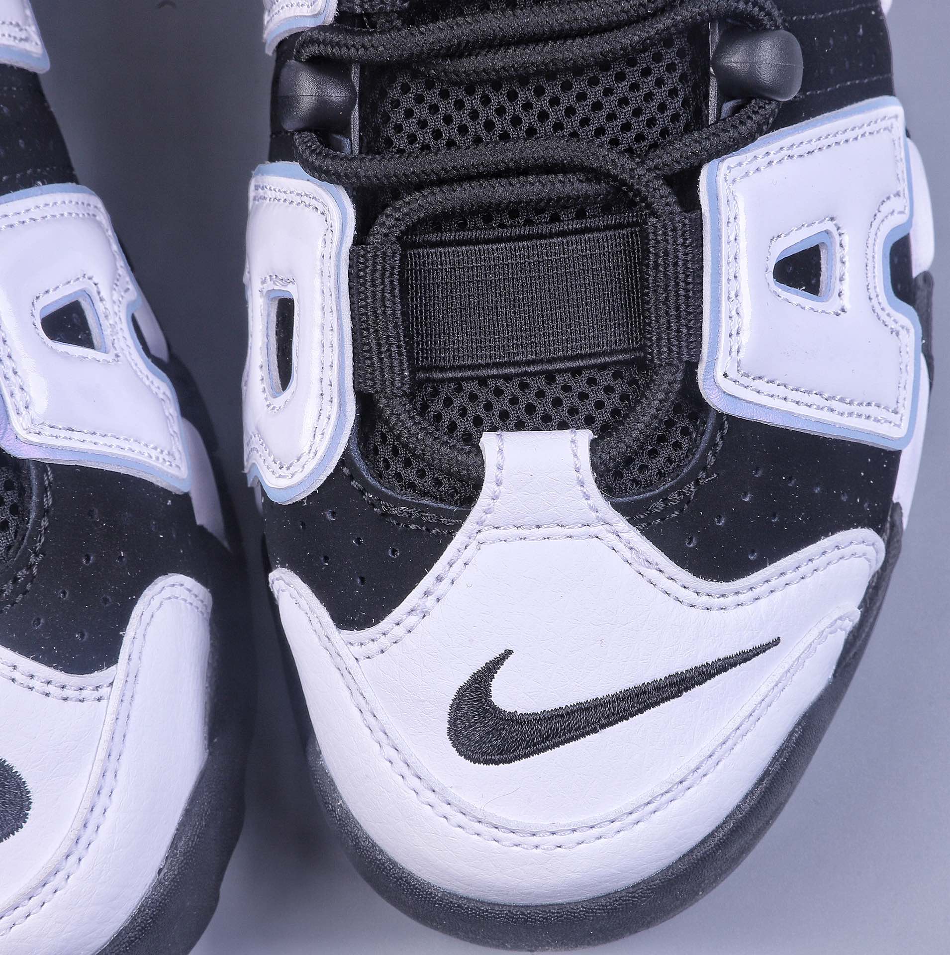 CK version Air More Uptempo patent leather black and white DV0819-001