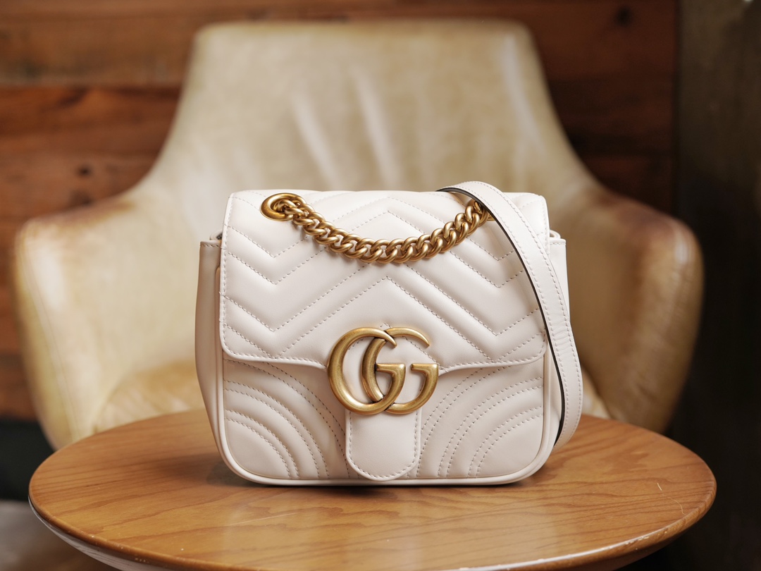 Gucci Marmont Crossbody & Shoulder Bags Gold White Mini