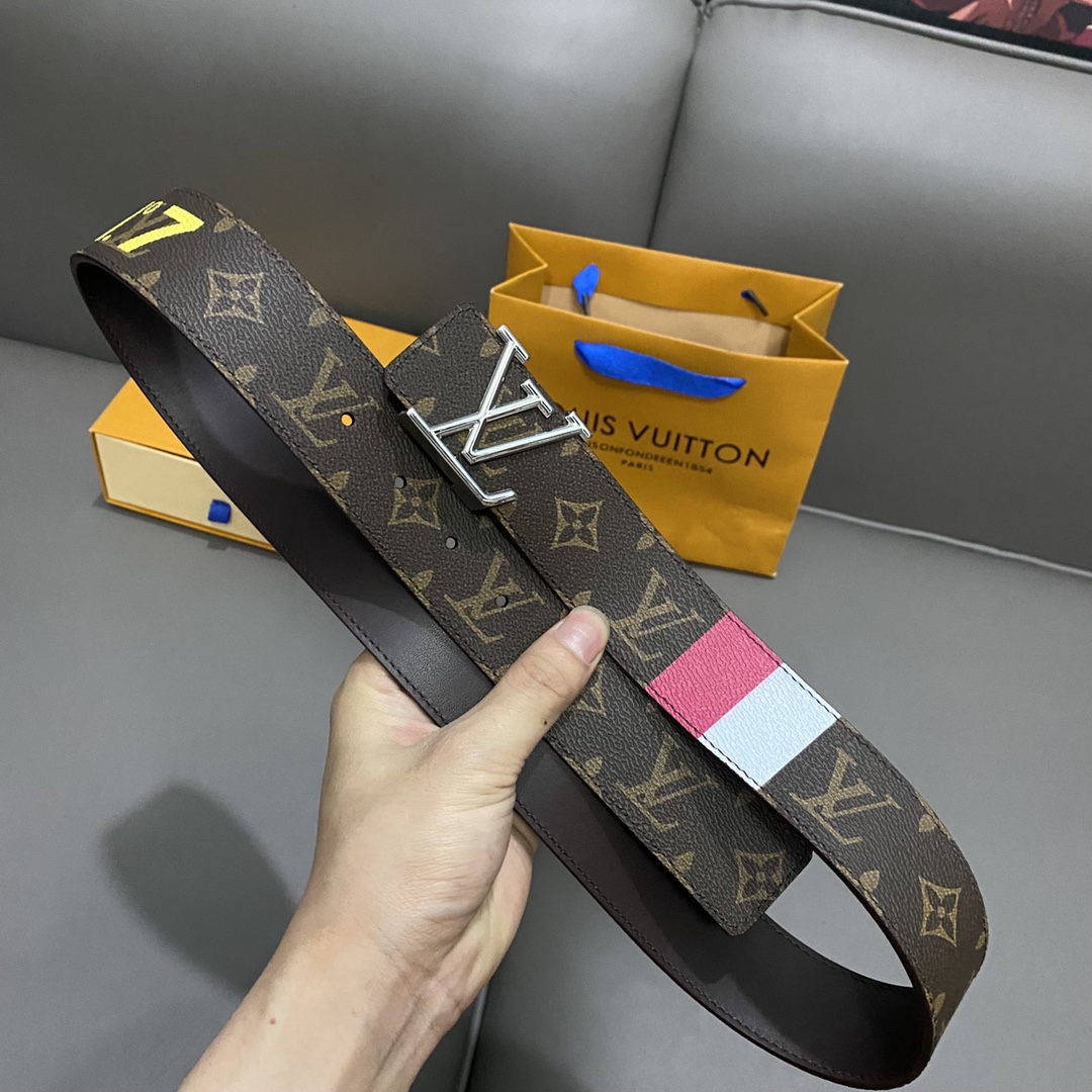 Louis Vuitton Belts Printing Calfskin Cowhide