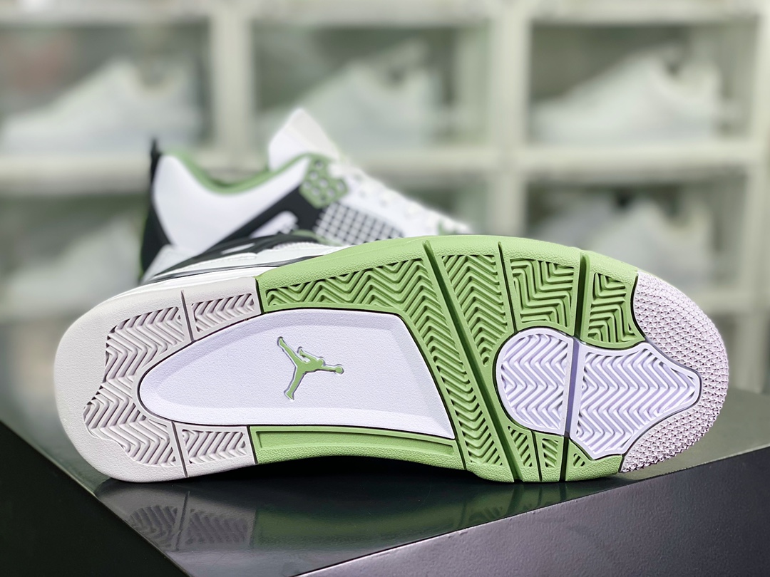 240 Wmns Air Jordan 4 Retro”Oil Green/Seafoam”篮球鞋“白黑绿鼠尾草”AQ9129-103