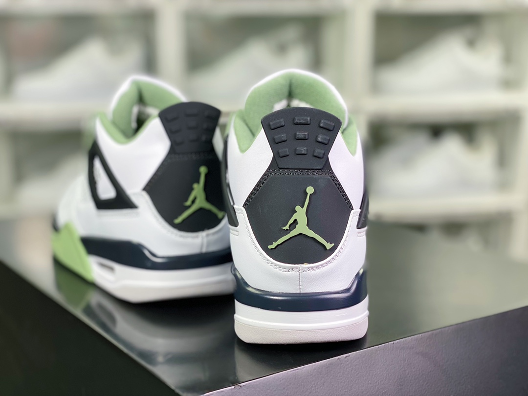 240 Wmns Air Jordan 4 Retro”Oil Green/Seafoam”篮球鞋“白黑绿鼠尾草”AQ9129-103