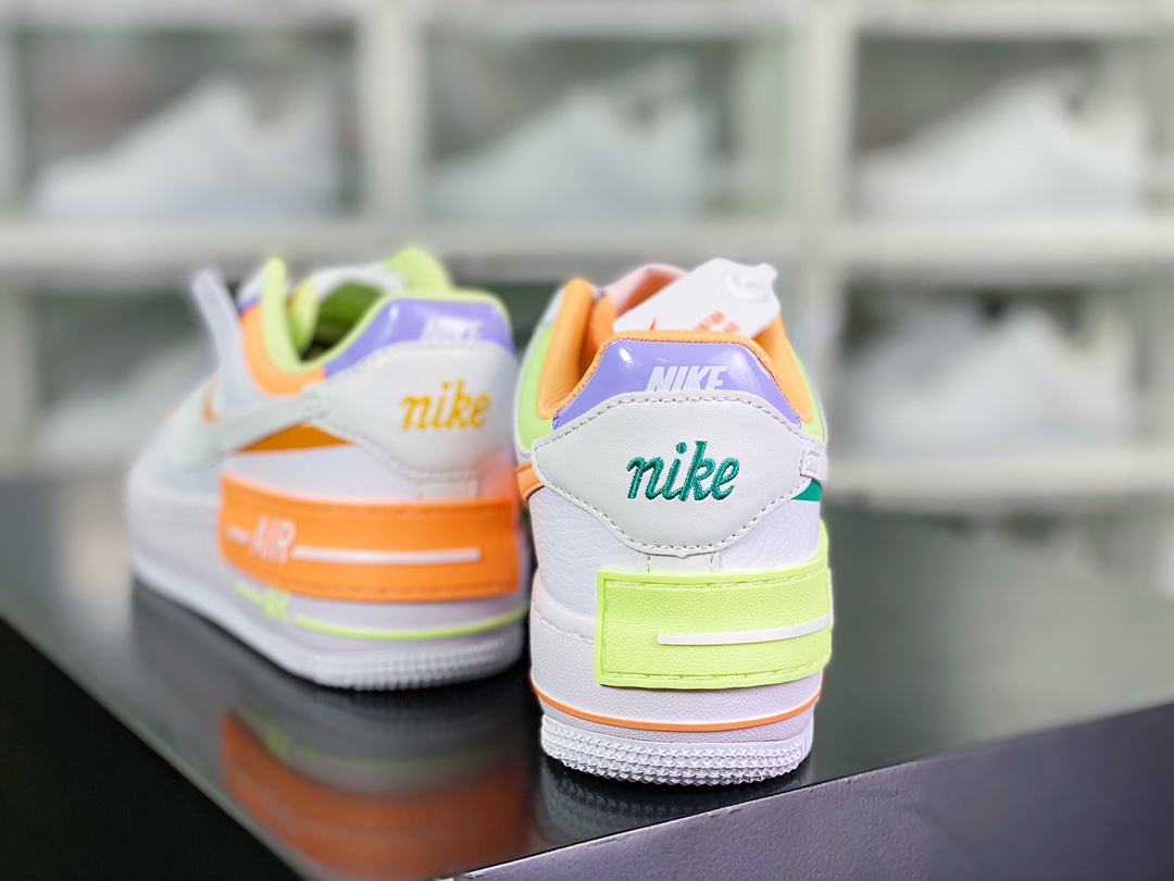 200 WMNS Air Force 1 Shadow”Multi-Color”板鞋“白黄浅紫绿”DX3718-100