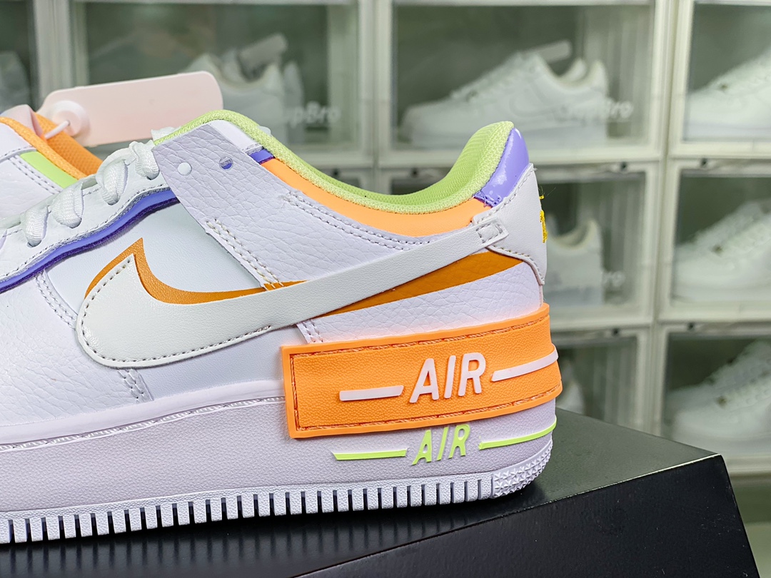 200 WMNS Air Force 1 Shadow”Multi-Color”板鞋“白黄浅紫绿”DX3718-100