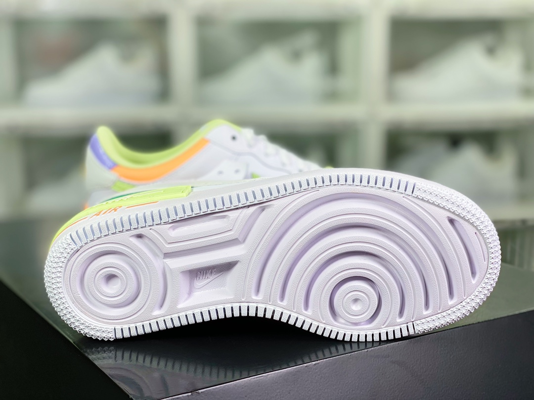 200 WMNS Air Force 1 Shadow”Multi-Color”板鞋“白黄浅紫绿”DX3718-100