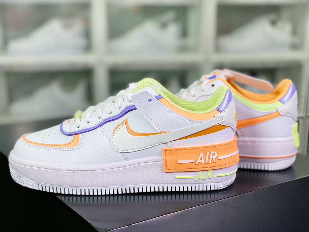 200 WMNS Air Force 1 Shadow”Multi-Color”板鞋“白黄浅紫绿”DX3718-100