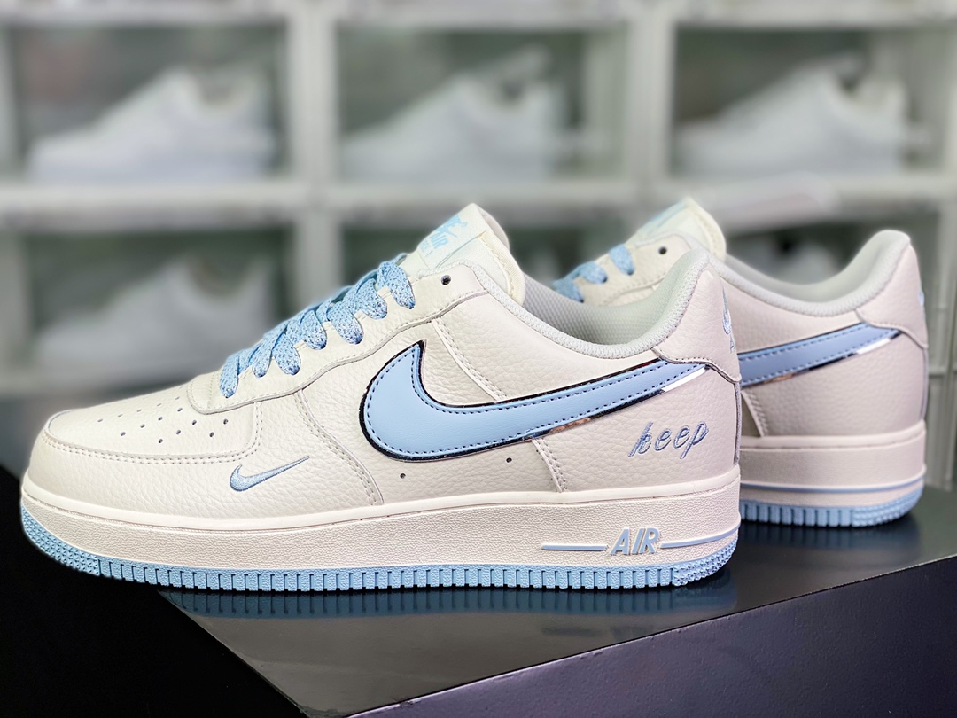 Air Force 1'07 Low ”White/Light Blue/Silver” Air Force 1 ”Leather White Light Blue Silver Small Hook” BM1996-099