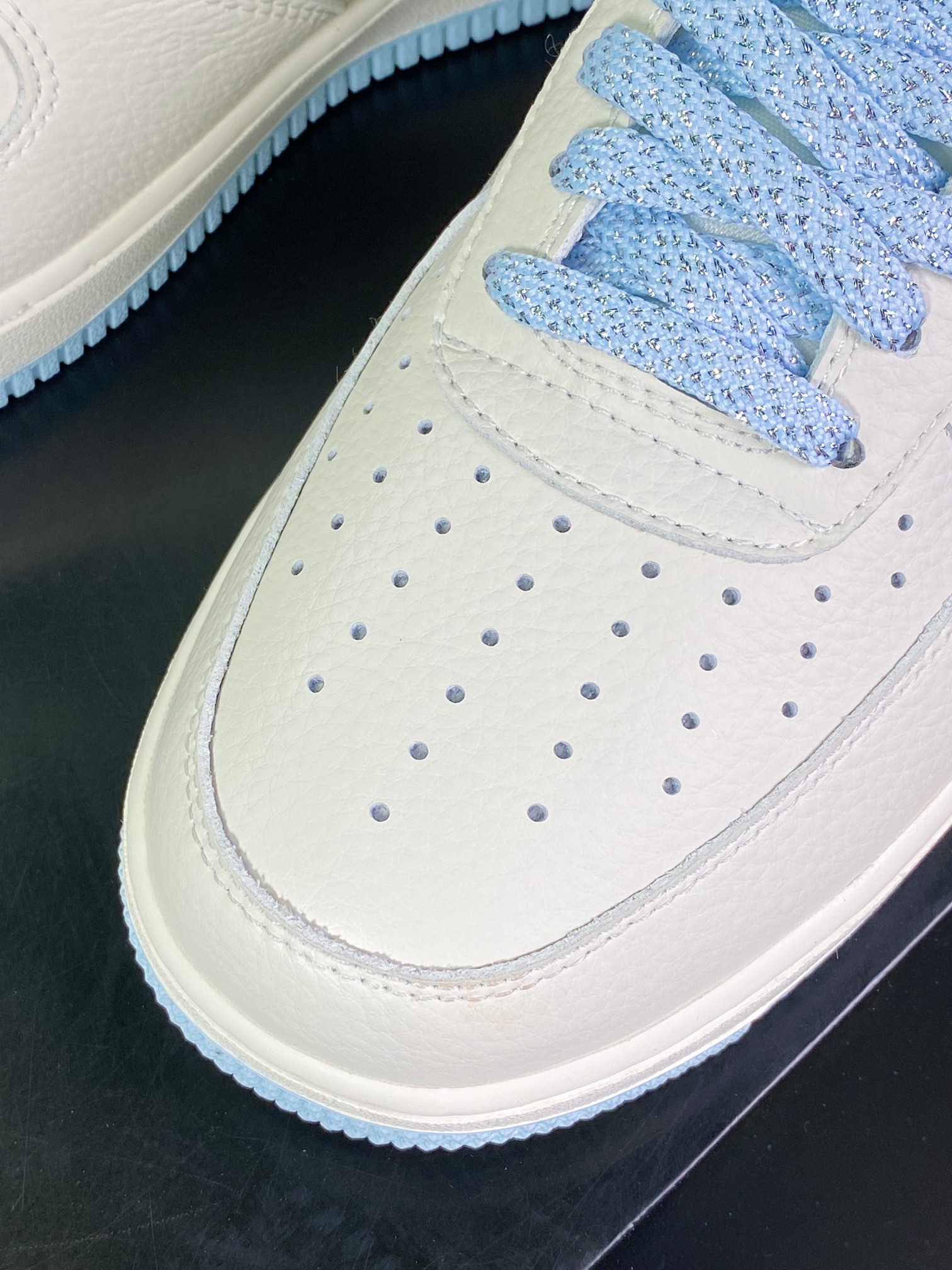 Air Force 1'07 Low ”White/Light Blue/Silver” Air Force 1 ”Leather White Light Blue Silver Small Hook” BM1996-099