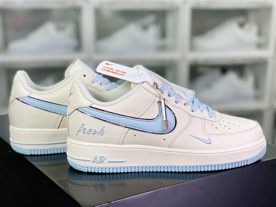 Air Force 1'07 Low ”White/Light Blue/Silver” Air Force 1 ”Leather White Light Blue Silver Small Hook” BM1996-099