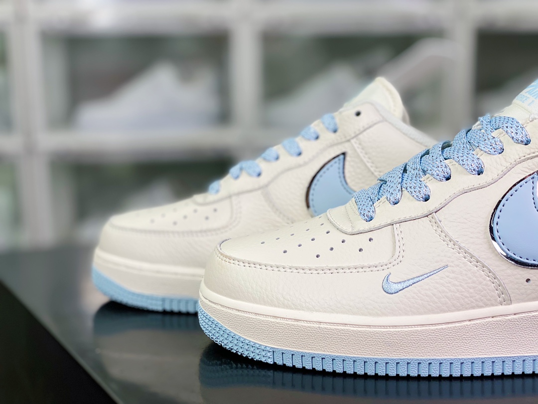 Air Force 1'07 Low ”White/Light Blue/Silver” Air Force 1 ”Leather White Light Blue Silver Small Hook” BM1996-099