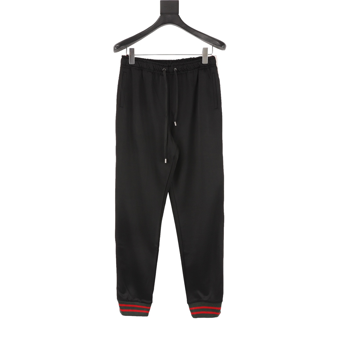 GUCCI/Gucci Pantalones clásicos con cinta lateral. Tela tejida y teñida a medida, mezcla de algodón y seda, debe person…