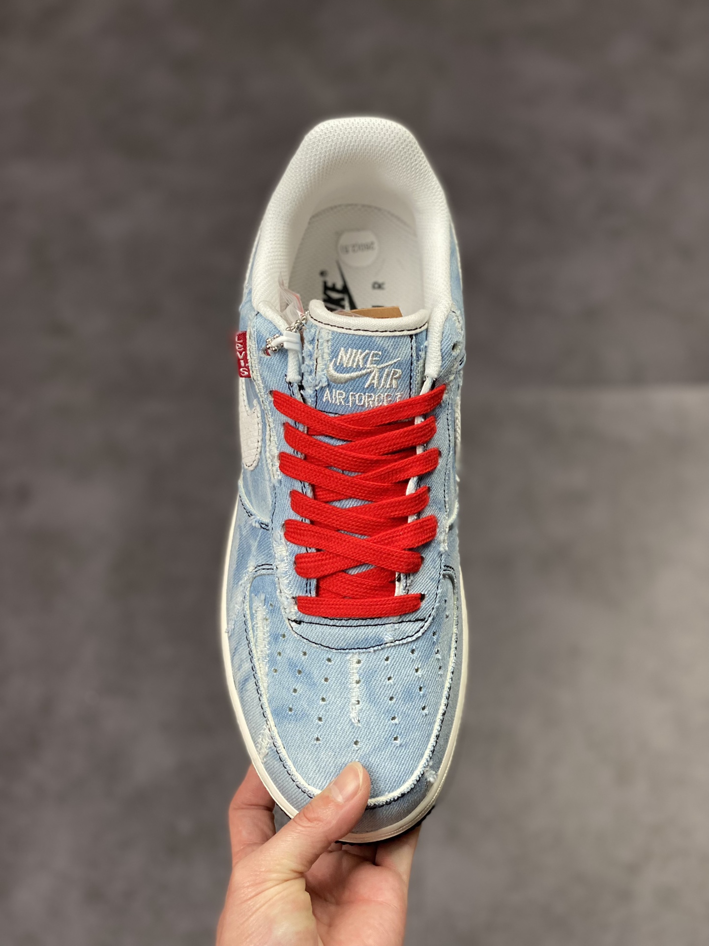 230 Nike Air Force 1 Low 07 蓝白红做旧牛仔 LE5050-012