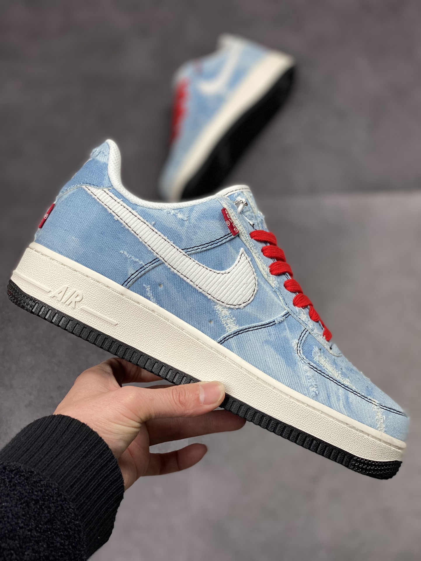 230 Nike Air Force 1 Low 07 蓝白红做旧牛仔 LE5050-012
