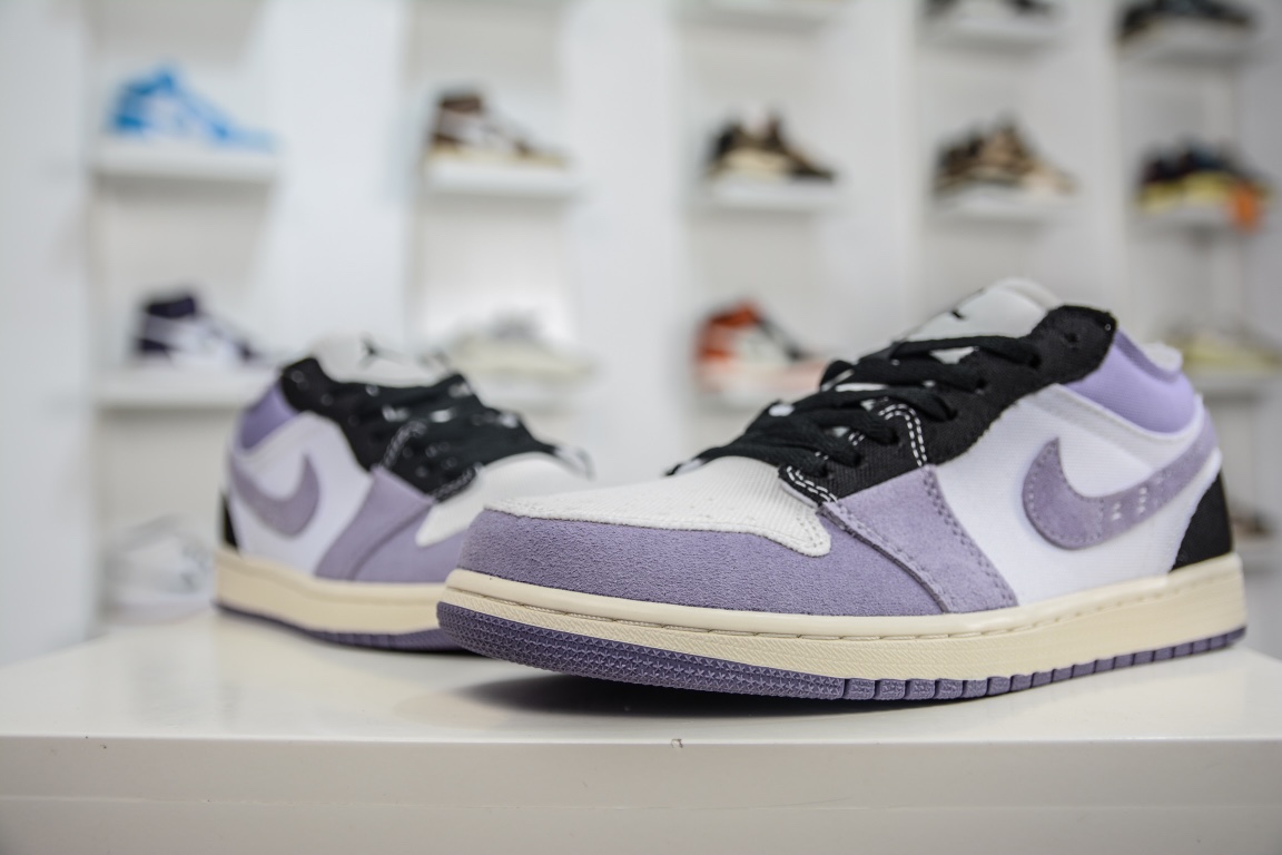 200 原装Air Jordan 1 Low 白黑紫 官方同步新色 DZ4135-002