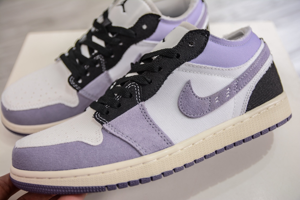 200 原装Air Jordan 1 Low 白黑紫 官方同步新色 DZ4135-002