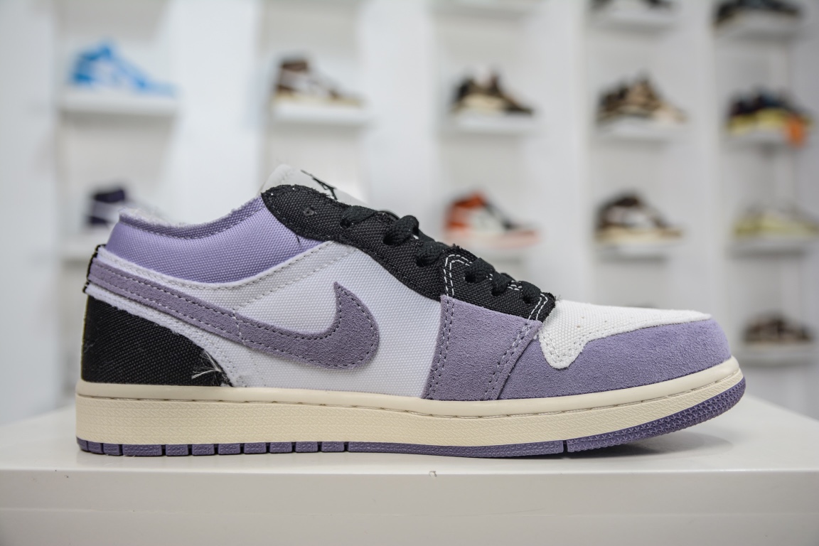 200 原装Air Jordan 1 Low 白黑紫 官方同步新色 DZ4135-002
