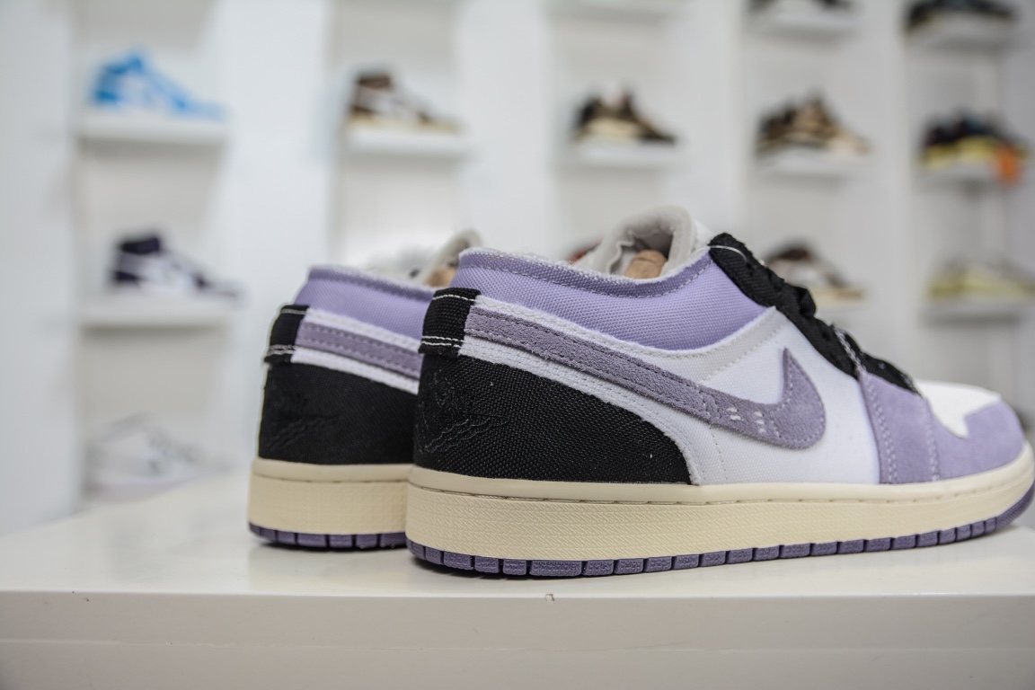 200 原装Air Jordan 1 Low 白黑紫 官方同步新色 DZ4135-002