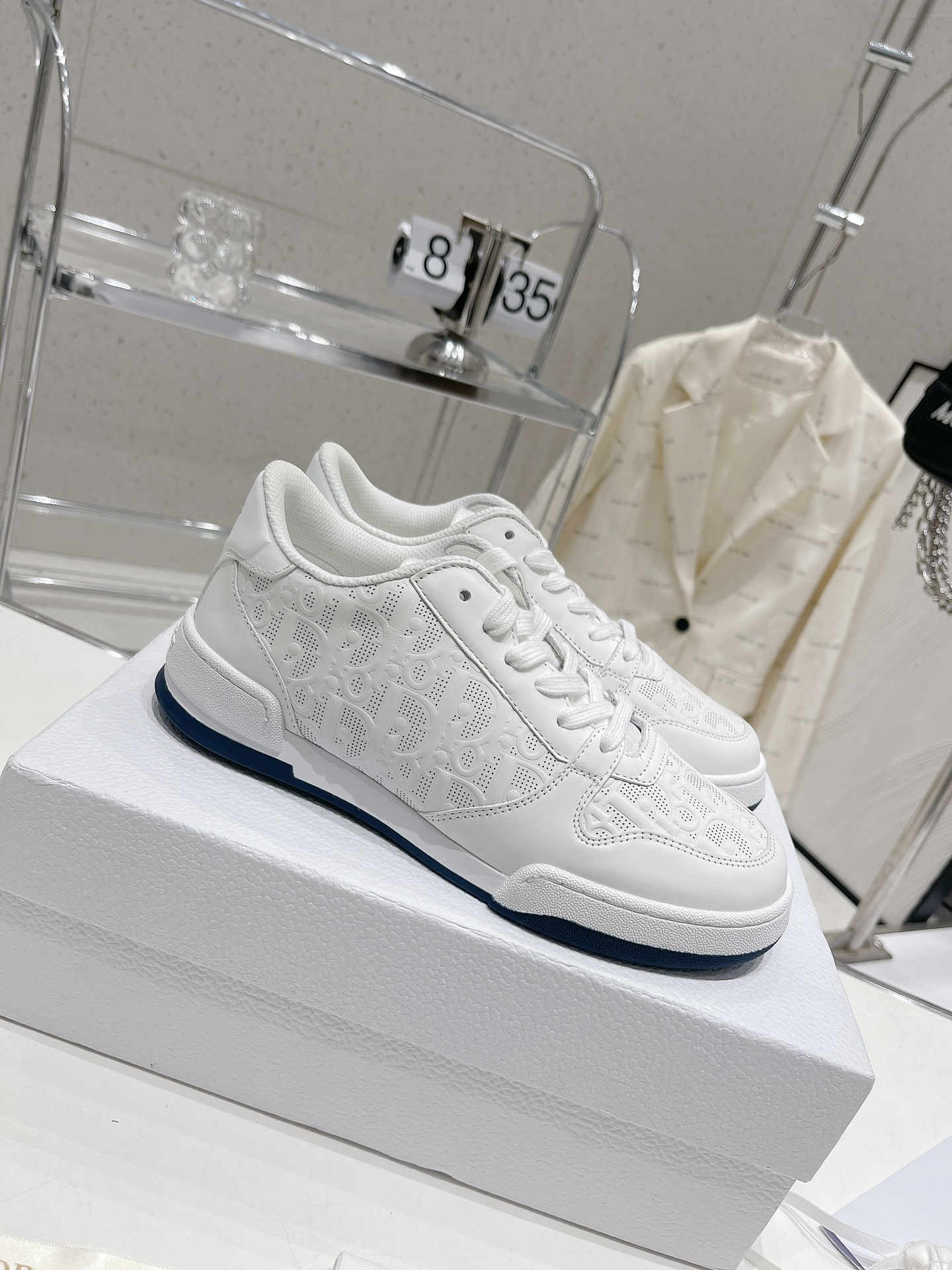 Dior Skateboard Shoes Sneakers White Openwork Women Cowhide TPU Oblique Casual