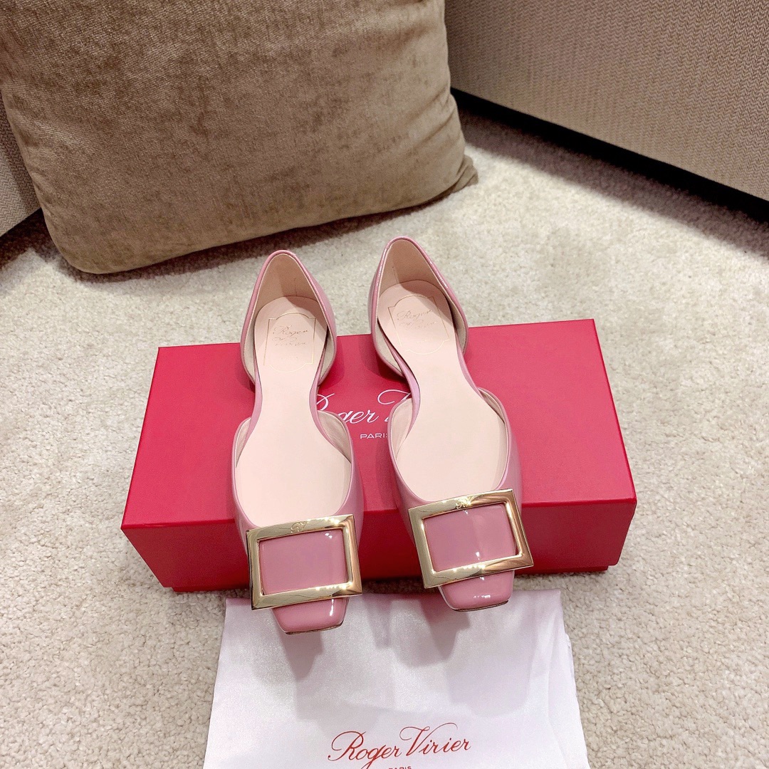 Roger Vivier Belle чарапахі-зашпілька квадратны абцас жаночыя туфлі круглы варыянт ліццёвая форма на заказ хвалім гэтую RV
