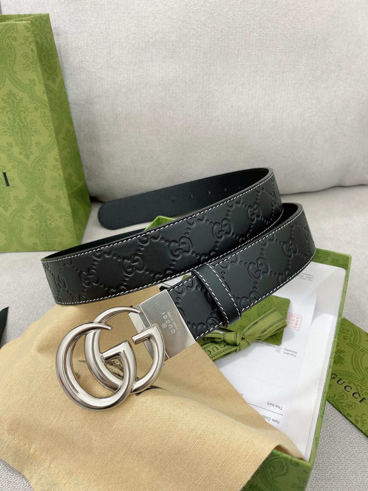 Gucci.古驰全套包装3.8cm专