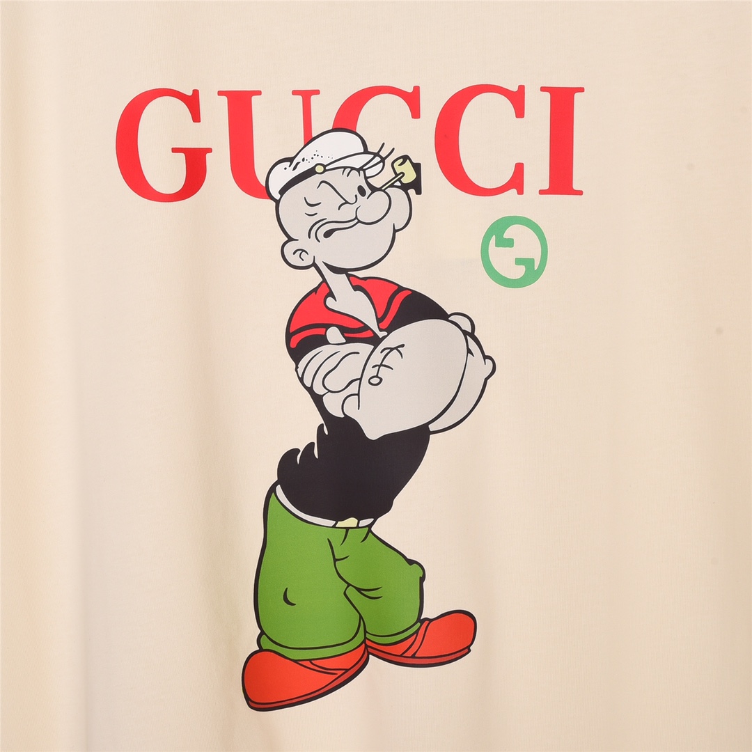 上新170 GUCCI 古驰 23Fw春夏新款大力水手卡通印花短袖