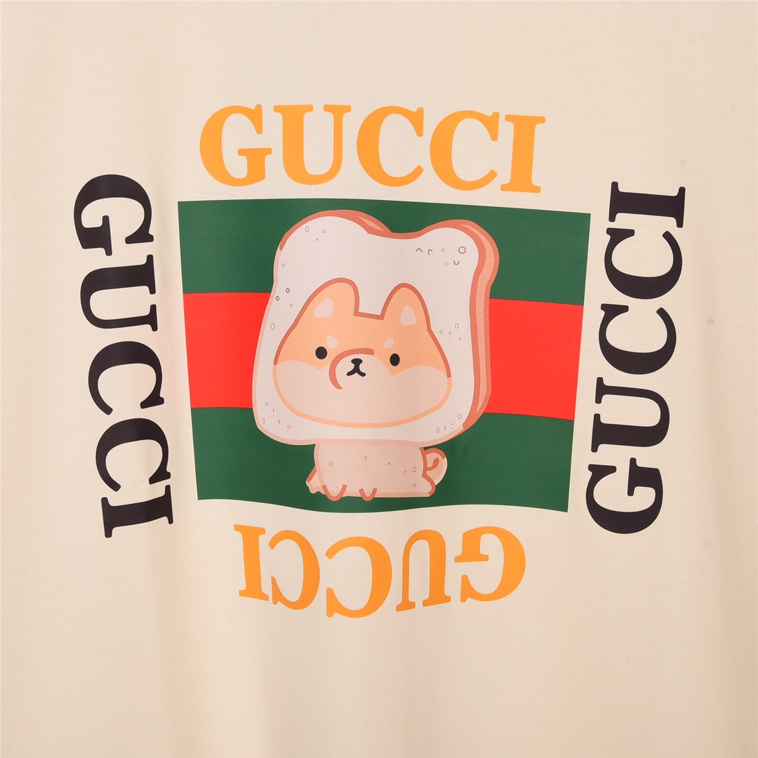 160 GUCCI 古驰 23Fw春夏面包吐司小熊印花短袖