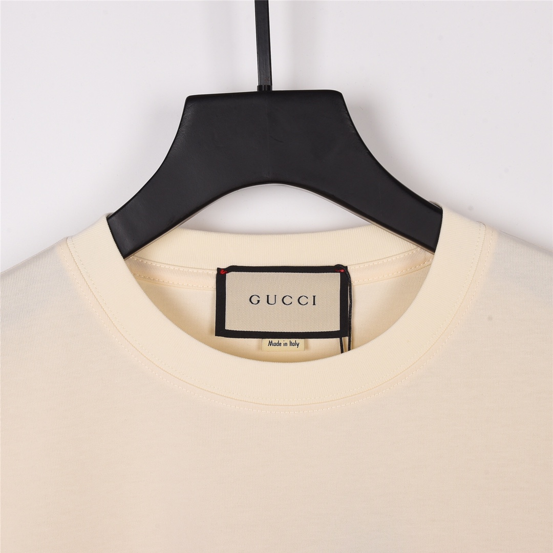 上新170 GUCCI 古驰 23Fw春夏最新1921红绿腰带印花短袖
