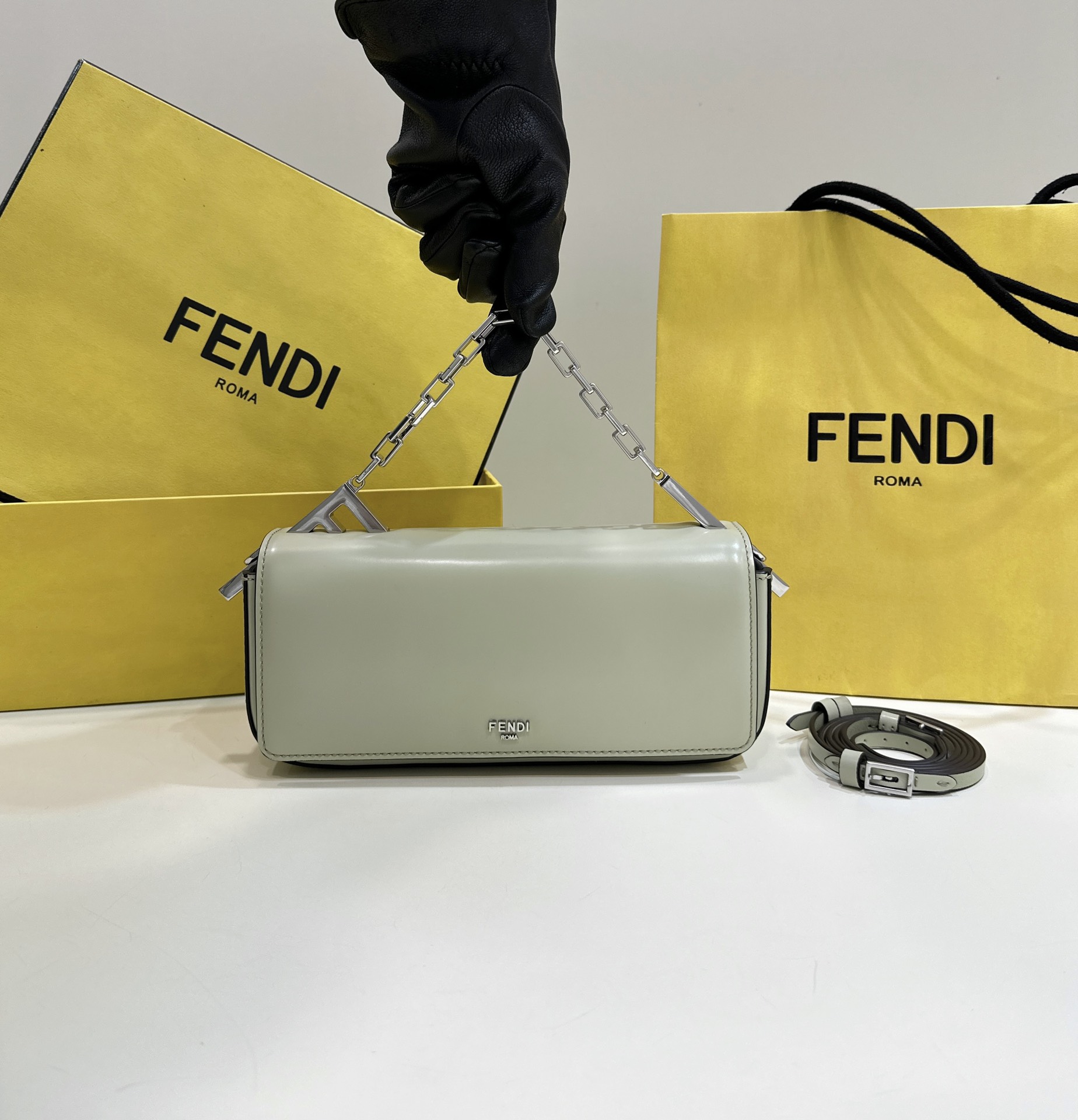 High Quality Replica Designer
 Fendi Bags Handbags Silver First Chains