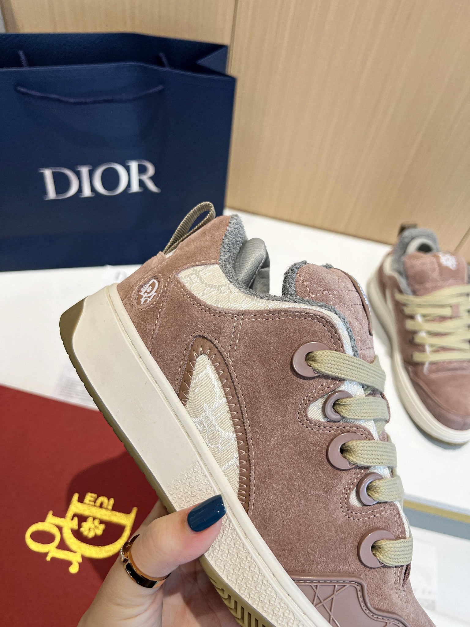 Dior Shoes Sneakers Blue Brown Grey Light Red Silk Spring Collection Sweatpants