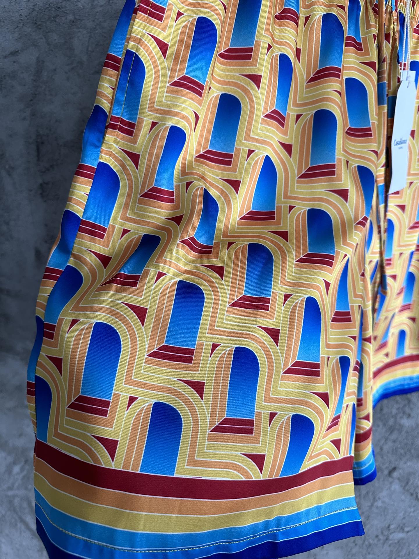 CASABLANCA 2023SS Arched Pattern Silk Shorts - High Definition Custom Fabric 6 i1679840257 9783 4