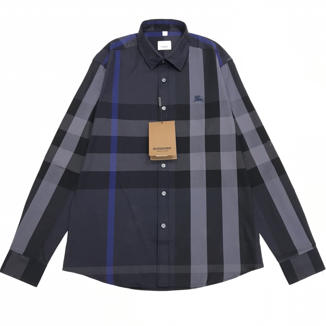 Luxury Blue Long-Sleeve Shirt with Premium Fabric and Laser-Cut Details - 图片 3